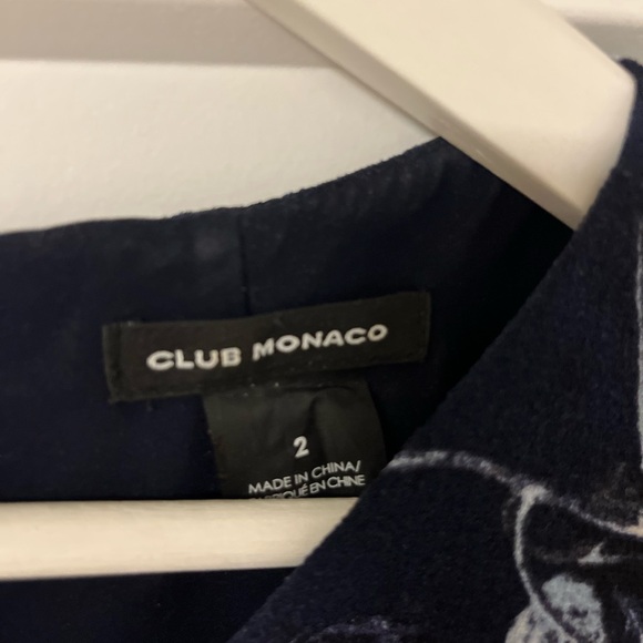 Club Monaco Navy Floral Short Sleeve Mini Dress - Picture 2 of 3